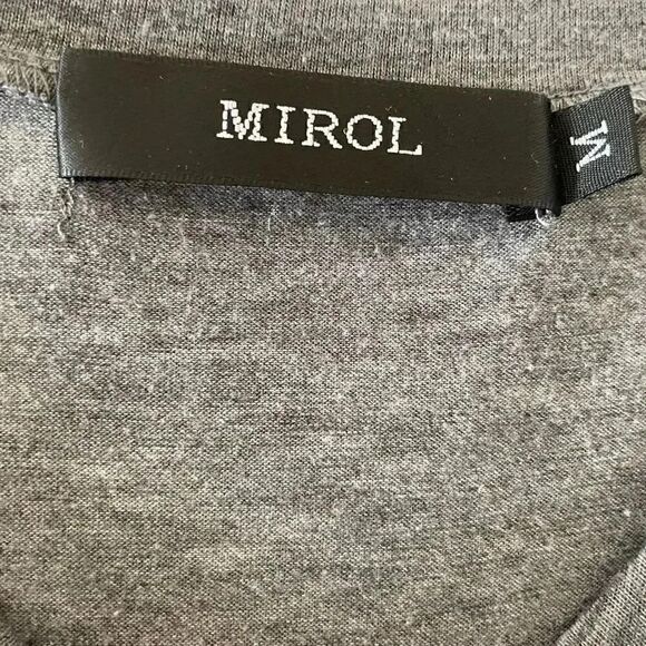 Mirol Charcoal Gray Short Sleeves Minimalist T-Shirt SZ M #1232 - Picture 7 of 12